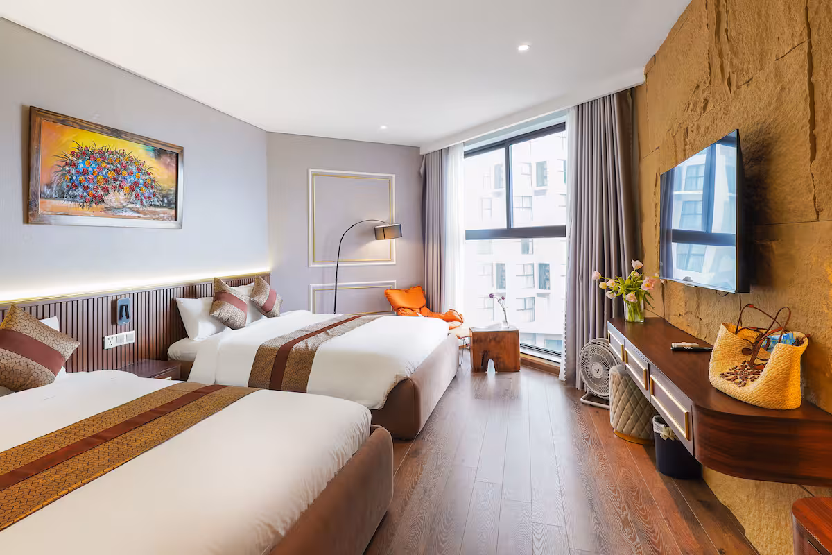 Không gian phòng nghỉ tại Apec Mandala Mũi Né condotel M12A03